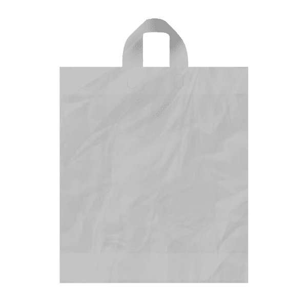Igelitová taška LDPE stříbrná s páskovým držadlem (PDD) 40×46 cm
